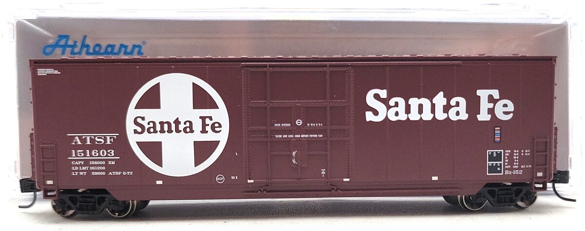 Athearn 1463 N Santa Fe 50' Smooth High Cube Plug Door Boxcar #151603 EX/Box