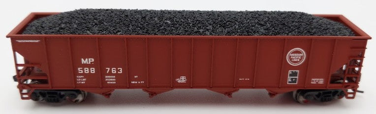 Trainworx Inc. 2403-19 N Scale MP 100-Ton 4-Bay Quad Hopper Car with Coal Load