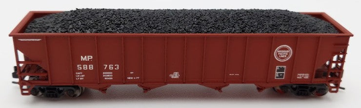 Trainworx Inc. 2403-19 N Scale MP 100-Ton 4-Bay Quad Hopper Car with Coal Load