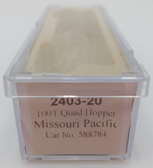 Trainworx Inc. 2403-20 N Missouri Pacific 100-Ton Quad Hopper Car w/ Coal Load