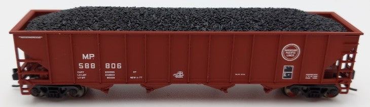 Trainworx Inc. 2403-21 N Scale MP 100-Ton 4-Bay Quad Hopper Car with Coal Load