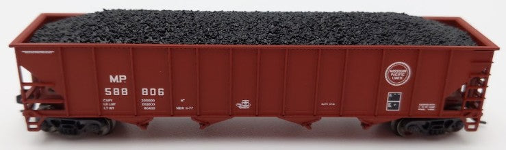 Trainworx Inc. 2403-21 N Scale MP 100-Ton 4-Bay Quad Hopper Car with Coal Load