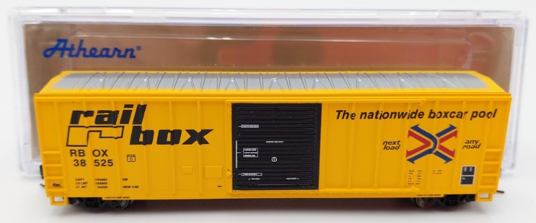 Athearn 24211 N Scale Early RailBox 50' FMC Box Car #38525