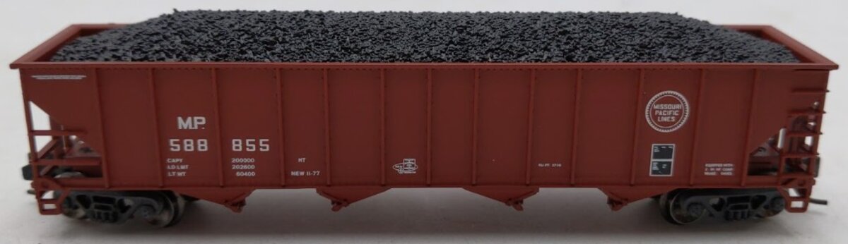Trainworx Inc 2403-22 N Scale Missouri Pacific 100T Quad Hopper #588855 w Coal LN/Box