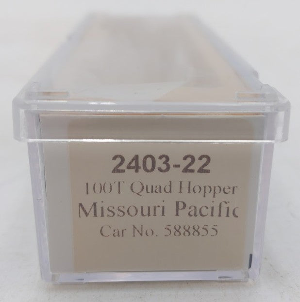Trainworx Inc 2403-22 N Scale Missouri Pacific 100T Quad Hopper #588855 w Coal LN/Box