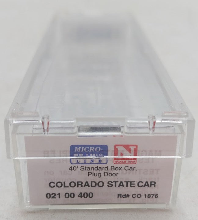 Micro-Trains 02100400 N Scale Colorado Car 40' Standard Plug Door Boxcar #1876 EX/Box