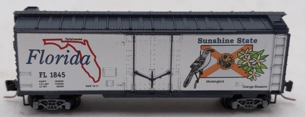 Micro-Trains 50200541 Z Scale Florida 40' Standard Plug-Door Box Car #1845 EX/Box