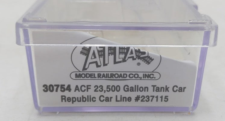 Atlas 30754 N Scale Republic 23,500 Gallon Tankcar #237115 LN/Box