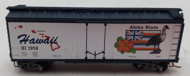 Micro-Trains 02100399 N Scale Hawaii State 40' Standard Plug Door Boxcar #1959 EX/Box