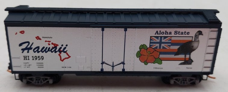 Micro-Trains 02100399 N Scale Hawaii State 40' Standard Plug Door Boxcar #1959 EX/Box
