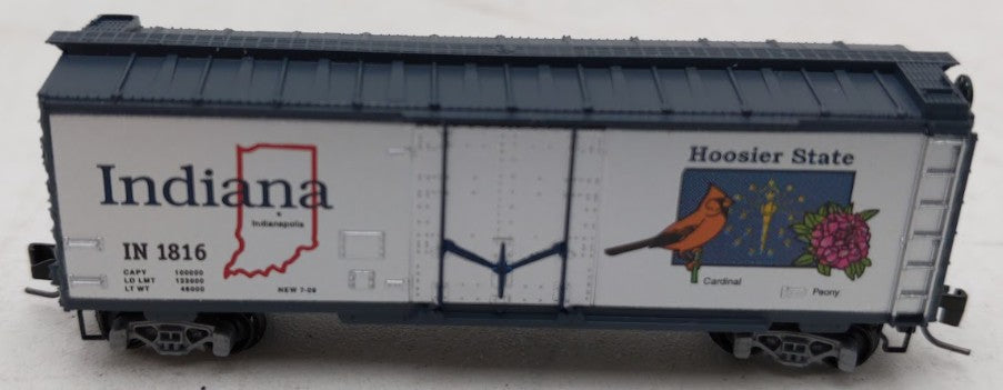 Micro-Trains 50200513 Z Scale Indiana State 40' Steel Plug Door Boxcar #1816 EX/Box