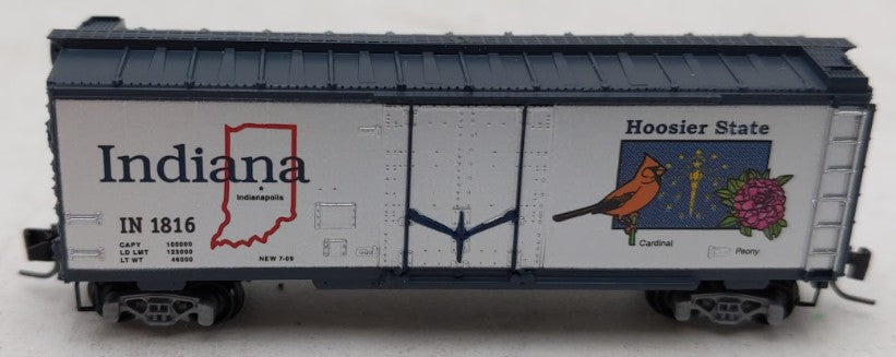 Micro-Trains 50200513 Z Scale Indiana State 40' Steel Plug Door Boxcar #1816 EX/Box