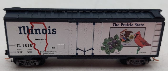 Micro-Trains 02100320 N Scale Illinois State 40' Standard Plug Door Boxcar #1818 EX/Box