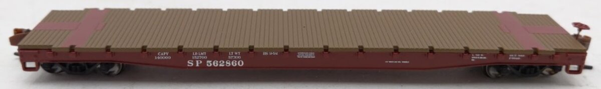 Wheels of Time 50091 N Scale Southern Pacific 53'6' Fish Belly Flat Car #562860 LN/Box