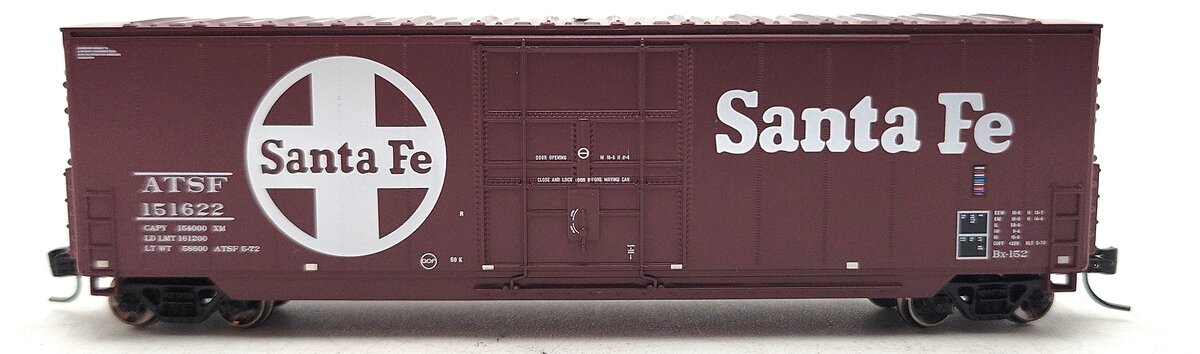 Athearn ATH1464 N Scale Santa Fe 50' High Cube Smooth Side Boxcar #151622 LN/Box