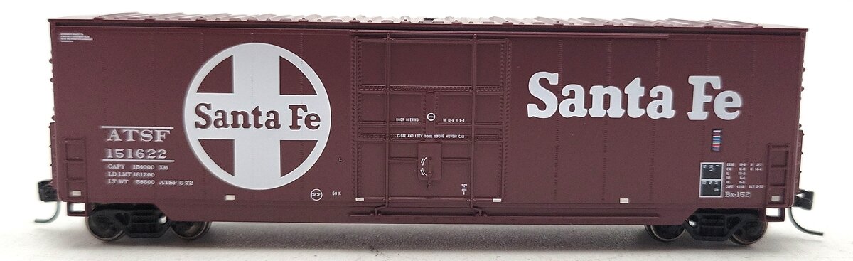 Athearn ATH1464 N Scale Santa Fe 50' High Cube Smooth Side Boxcar #151622 LN/Box