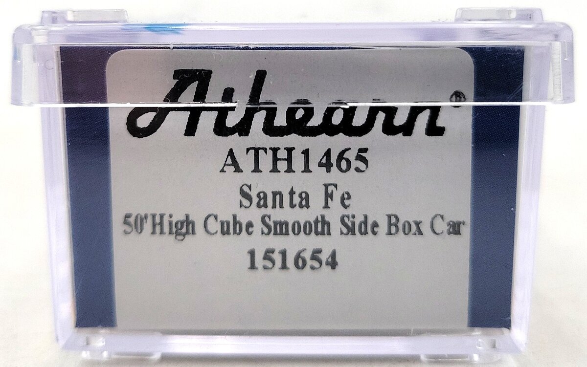 Athearn ATH1465 N Scale Santa Fe 50' High Cube Smooth Side Boxcar #151654 EX/Box