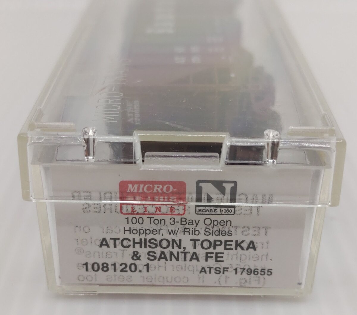 Micro-Trains 108120.1 N ATSF 3-Bay Rib Side Open Hopper #179655 with Load LN/Box