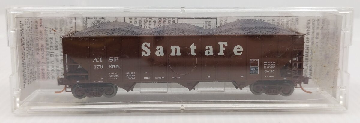 Micro-Trains 108120.1 N ATSF 3-Bay Rib Side Open Hopper #179655 with Load LN/Box