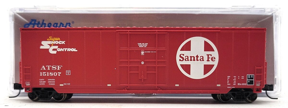 Athearn 3765 N Santa Fe 50' Smooth High Cube Plug Door Box #151807 LN/Box