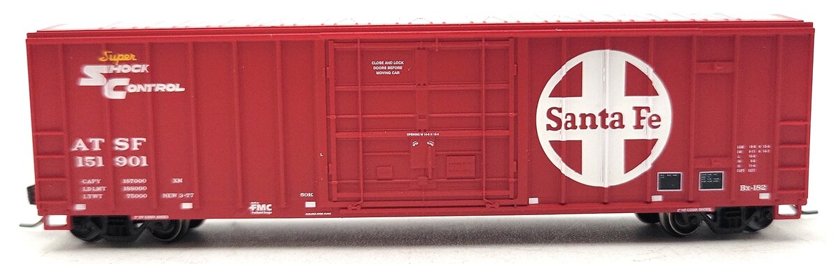 Athearn 24212 N Scale Santa Fe 50' FMC Plug Door Boxcar #151901 EX/Box