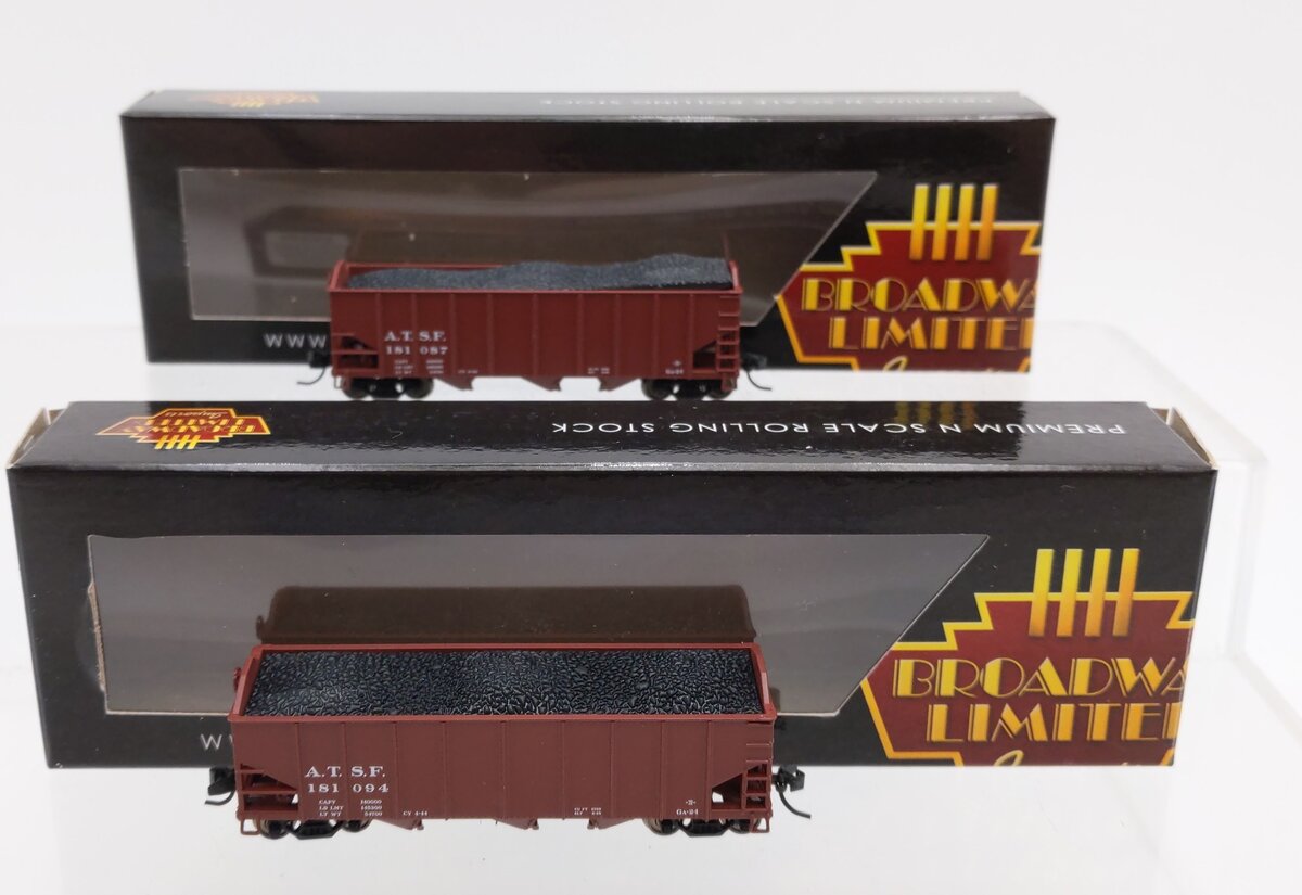 Broadway Limited 7150 N ATSF 3-Bay Hopper Car #181087, #181094 (Set of 2) LN/Box