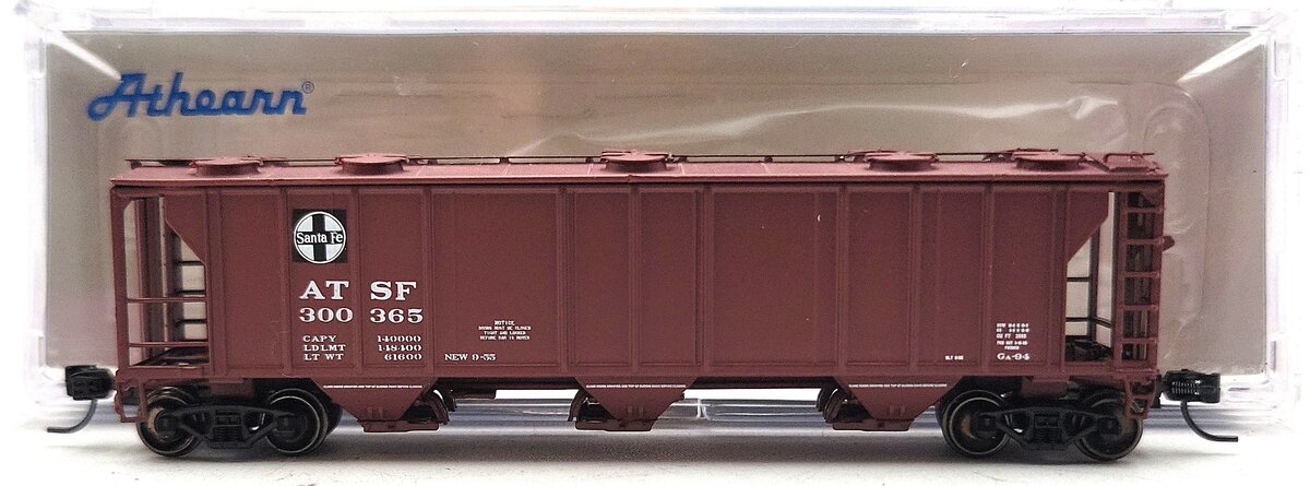 Athearn ATH23831 N Scale Santa Fe PS-2893 Covered Hopper #300365 LN/Box