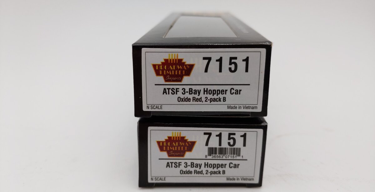 Broadway Limited 7151 N ATSF 3-Bay Hopper Cars #181126/181139 (Set of 2) LN/Box