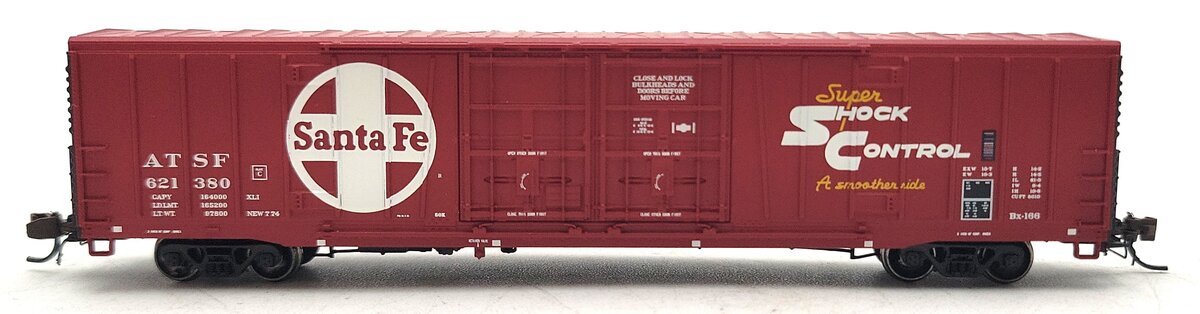BLMA Models 18041 N Santa Fe Bx-166 60' Super Shock Control DD Boxcar #621380