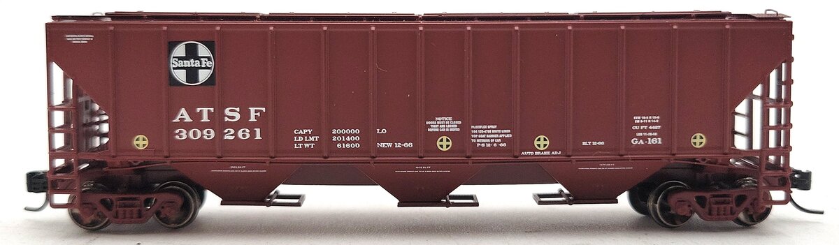 Athearn 27433 N Scale ATSFPS 4427 3 Bay Covered Hopper #309261 LN/Box