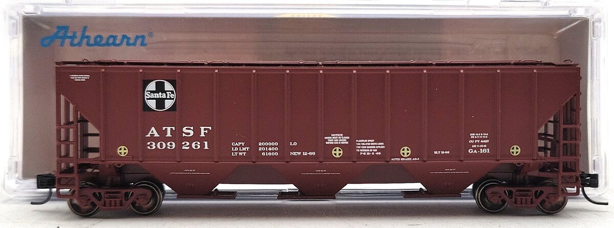 Athearn 27433 N Scale ATSFPS 4427 3 Bay Covered Hopper #309261 LN/Box