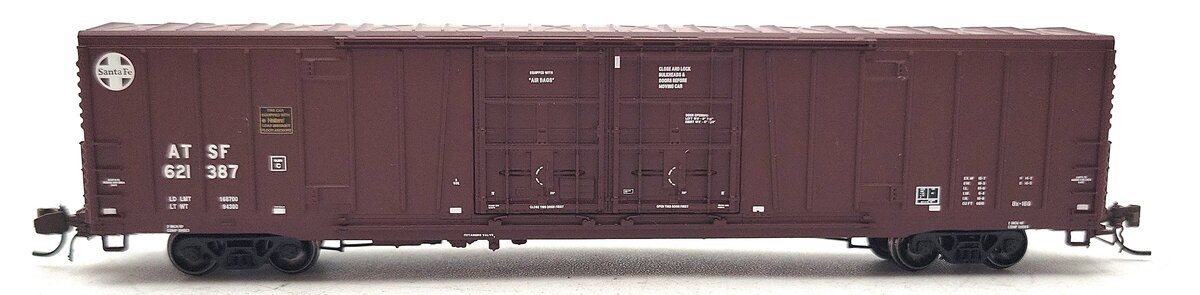 BLMA Models 18021 N Santa Fe Bx-166 60' Double Door Box w/Logo #621387 LN/Box
