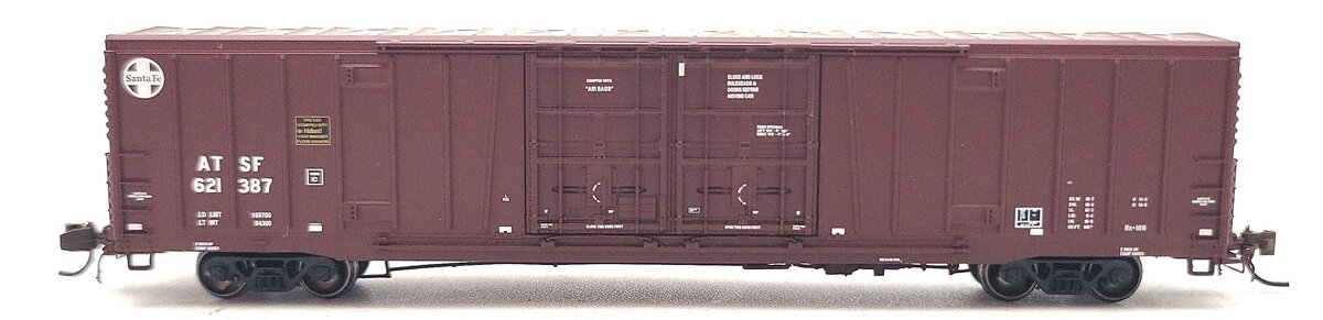 BLMA Models 18021 N Santa Fe Bx-166 60' Double Door Box w/Logo #621387 LN/Box