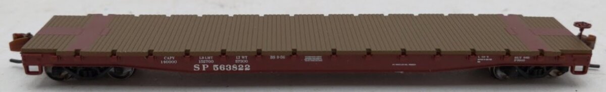 Wheels of Time 50096 N Scale Southern Pacific 53'6' Fish Belly Flat Car #563822 EX/Box
