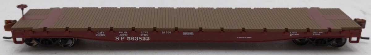 Wheels of Time 50096 N Scale Southern Pacific 53'6' Fish Belly Flat Car #563822 EX/Box