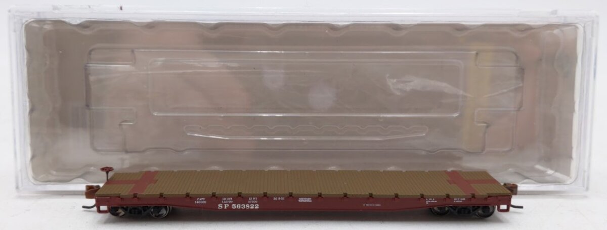 Wheels of Time 50096 N Scale Southern Pacific 53'6' Fish Belly Flat Car #563822 EX/Box