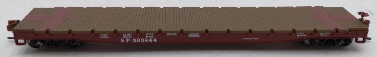 Wheels of Time 50099 N Scale Southern Pacific 53'6' Fish Belly Flat Car #563844 LN/Box