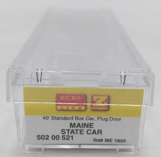 Micro-Trains 50200521 Z Maine State Car 40' Plug Door Box Car #1820 EX/Box