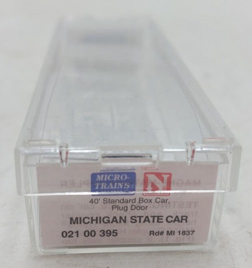 Micro-Trains 02100395 N Scale Michigan State 40' Standard Plug Door Boxcar #1837 EX/Box