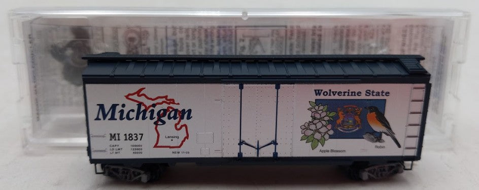 Micro-Trains 02100395 N Scale Michigan State 40' Standard Plug Door Boxcar #1837 EX/Box
