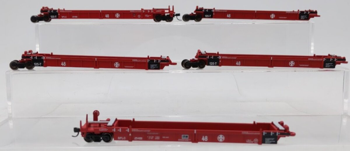 Walthers 929-8104 N Santa Fe Thrall Articulated 48' Well Car #254181 (Set of 5) LN/Box
