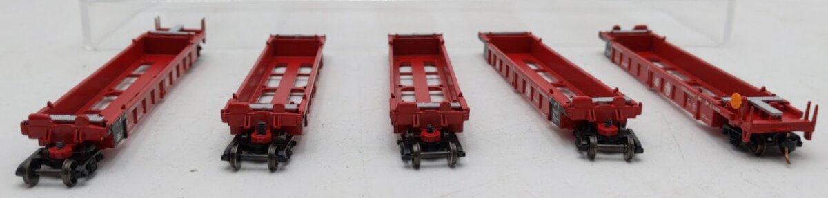 Walthers 932-8102 N Scale Santa Fe Articulated Double Stack Car (Set of 5) EX/Box