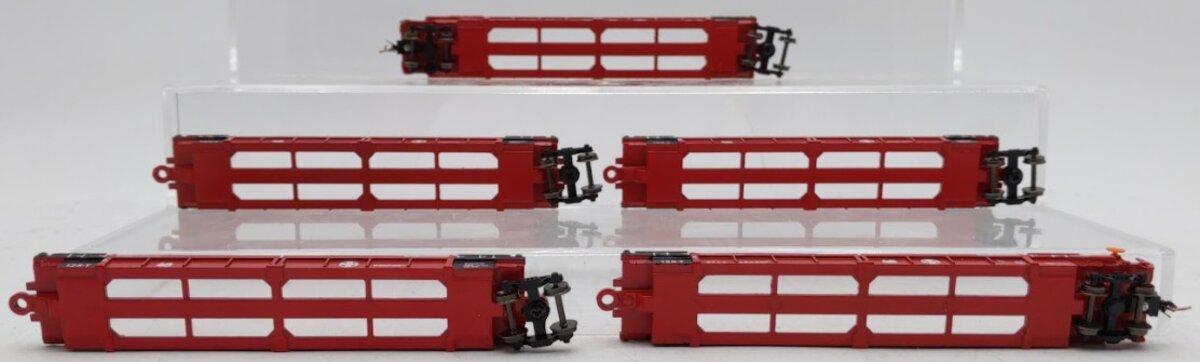 Walthers 932-8102 N Scale Santa Fe Articulated Double Stack Car (Set of 5) EX/Box