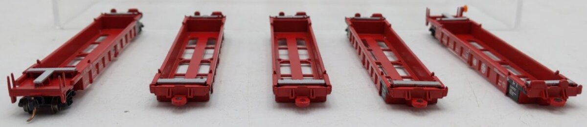 Walthers 932-8102 N Scale Santa Fe Articulated Double Stack Car (Set of 5) EX/Box