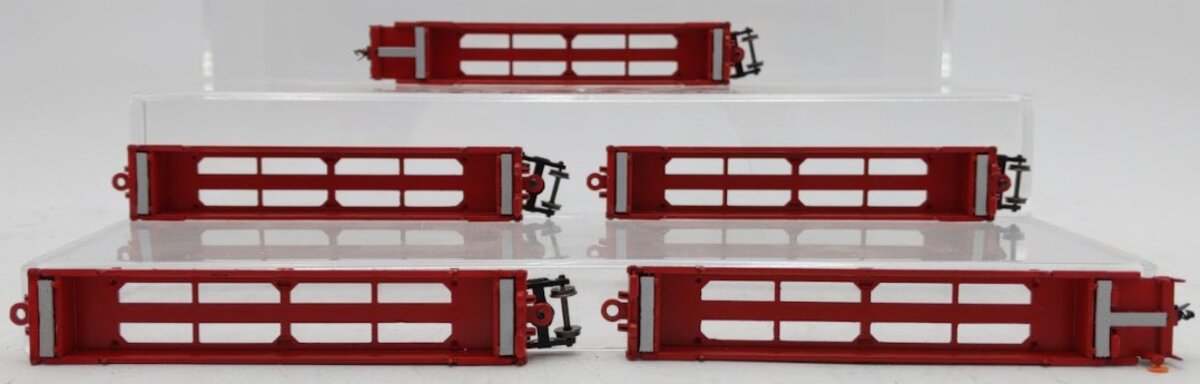 Walthers 932-8102 N Scale Santa Fe Articulated Double Stack Car (Set of 5) EX/Box