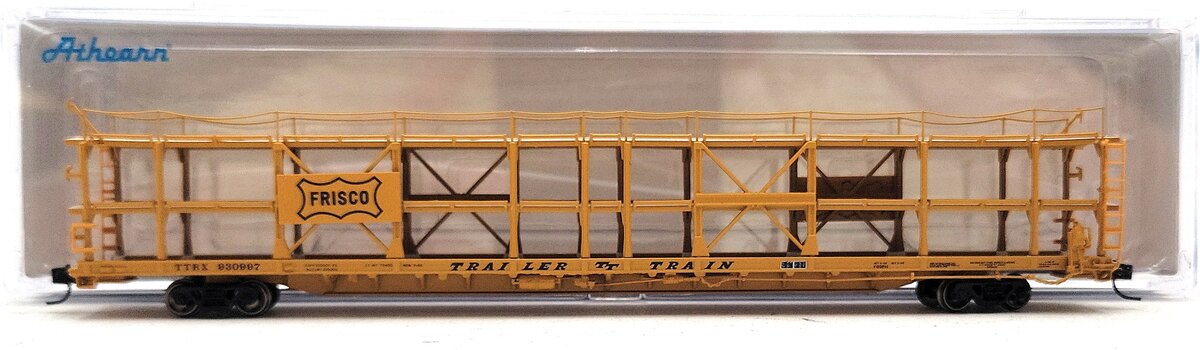 Athearn 14421 N Frisco/RTTX F89-F Tri-Level Auto Rack #930997 LN/Box