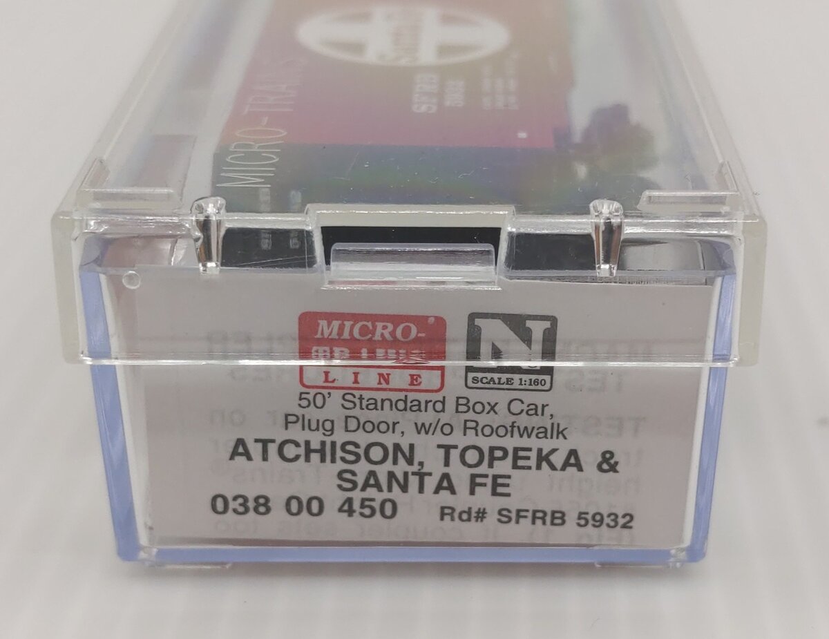 Micro-Trains 03800450 N Scale ATSF 50' Standard Steel Plug Door Boxcar #5932 LN/Box