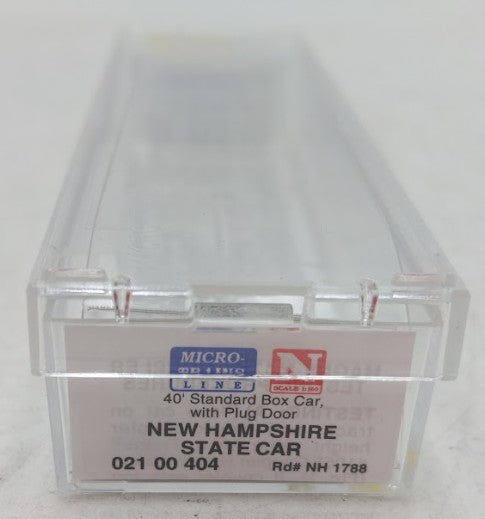 Micro-Trains 02100404 N Scale New Hampshire State 40' Plug Door Boxcar #1788 LN/Box