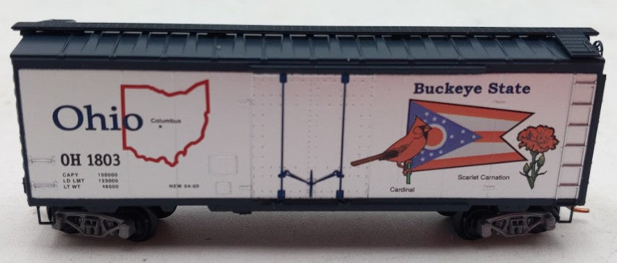 Micro-Trains 02100389 N Scale Ohio State Car 40' Standard Plug Door Boxcar #1803 LN/Box