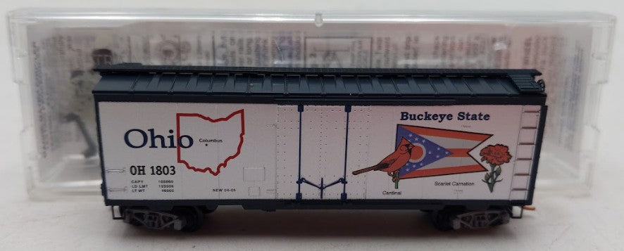 Micro-Trains 02100389 N Scale Ohio State Car 40' Standard Plug Door Boxcar #1803 LN/Box